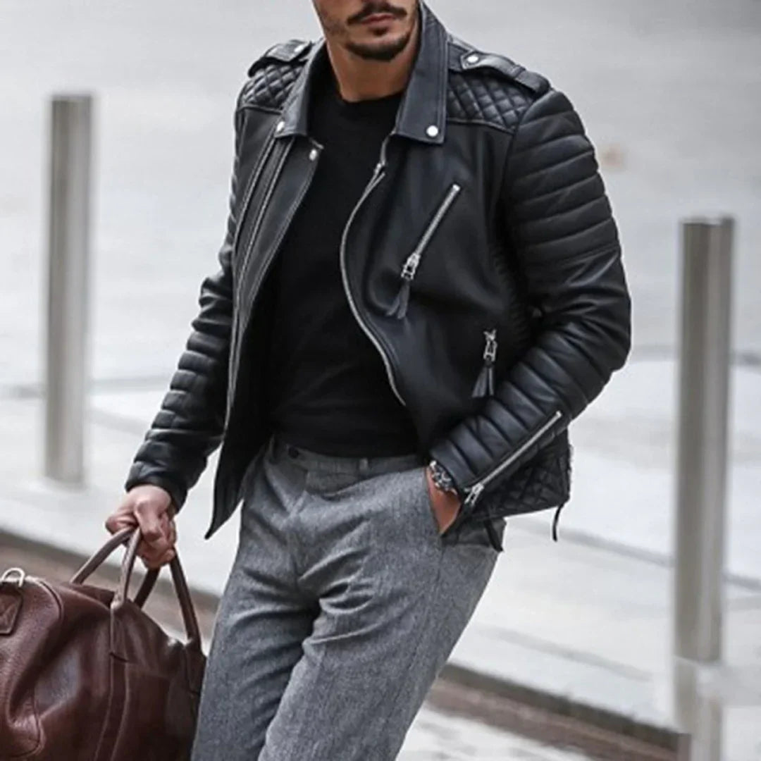 Zeitlose und robuste Herren Lederjacke