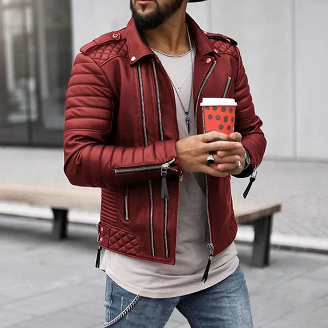 Zeitlose und robuste Herren Lederjacke