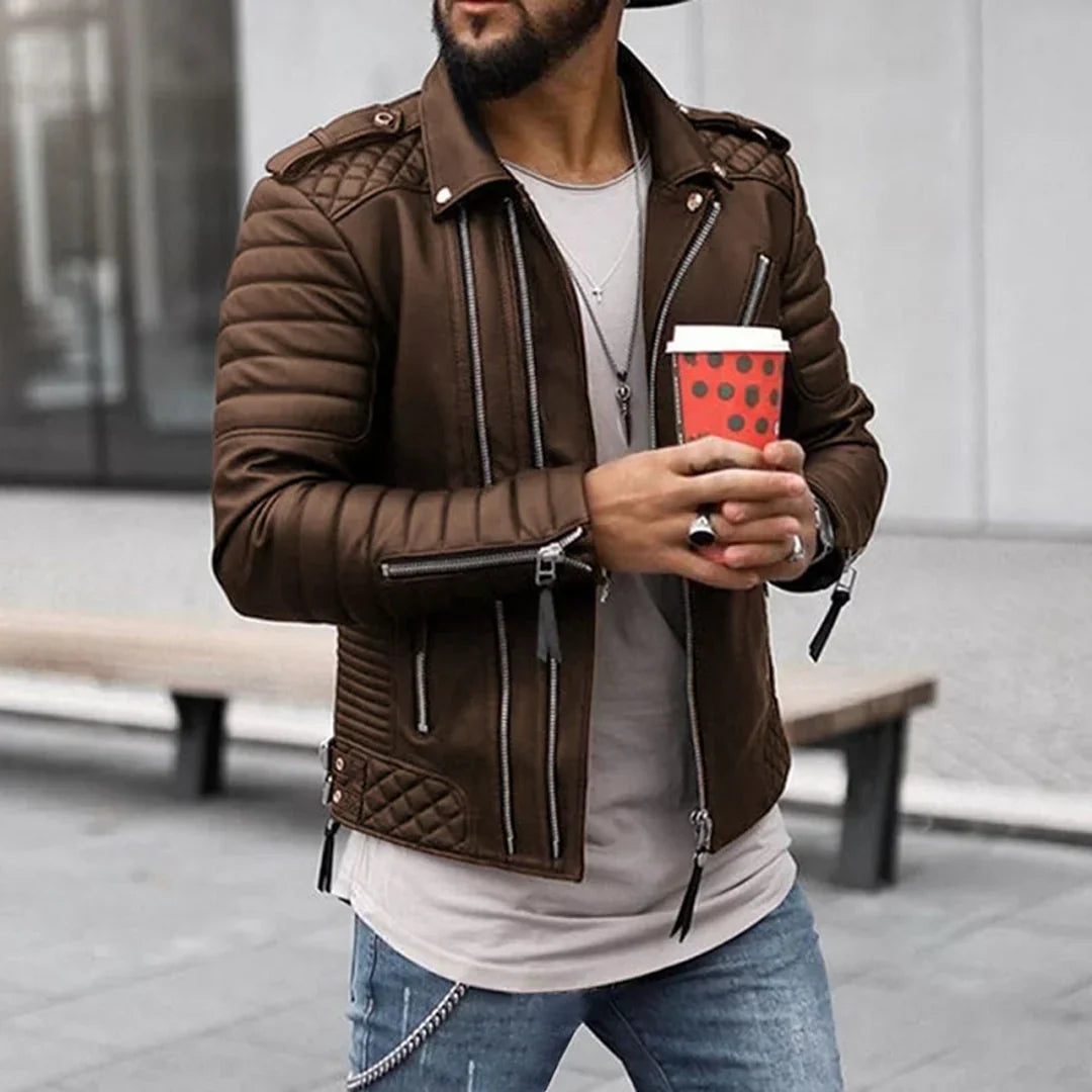 Zeitlose und robuste Herren Lederjacke