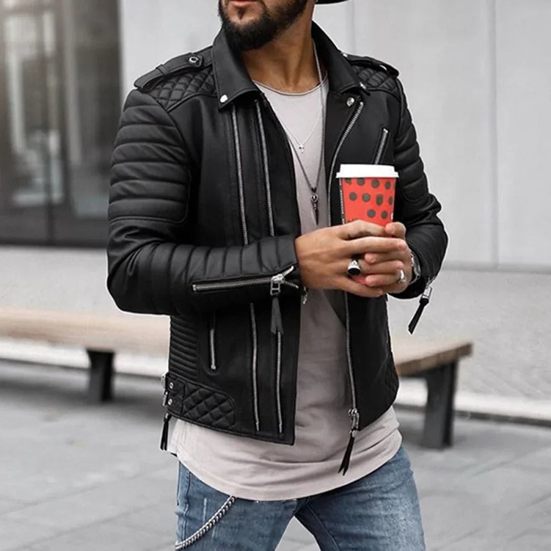Zeitlose und robuste Herren Lederjacke