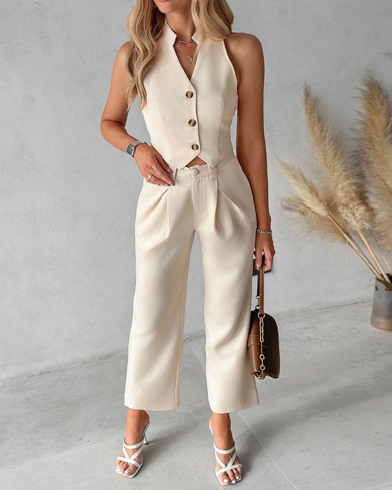 Vesta – Zweiteiliges Damen-Set mit ärmellosem Oberteil und Hose