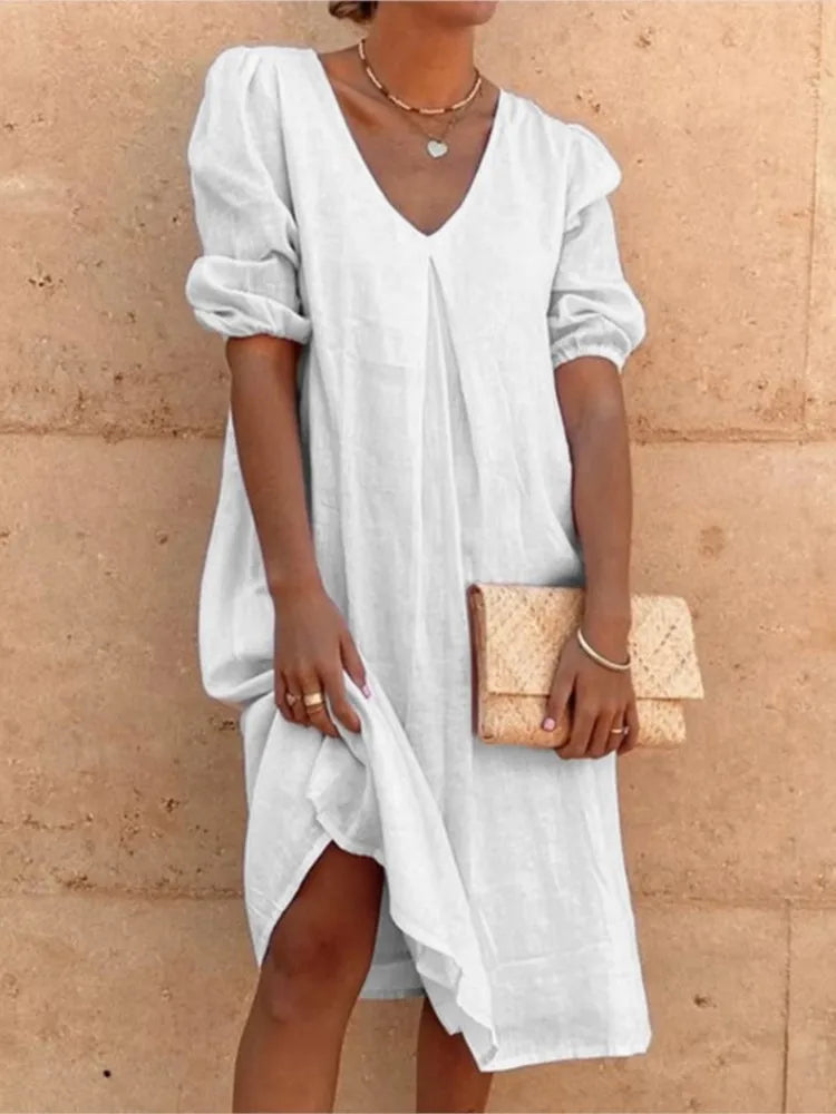 Elegantes Sommerkleid mit Häkelspitze und femininer A-Linie