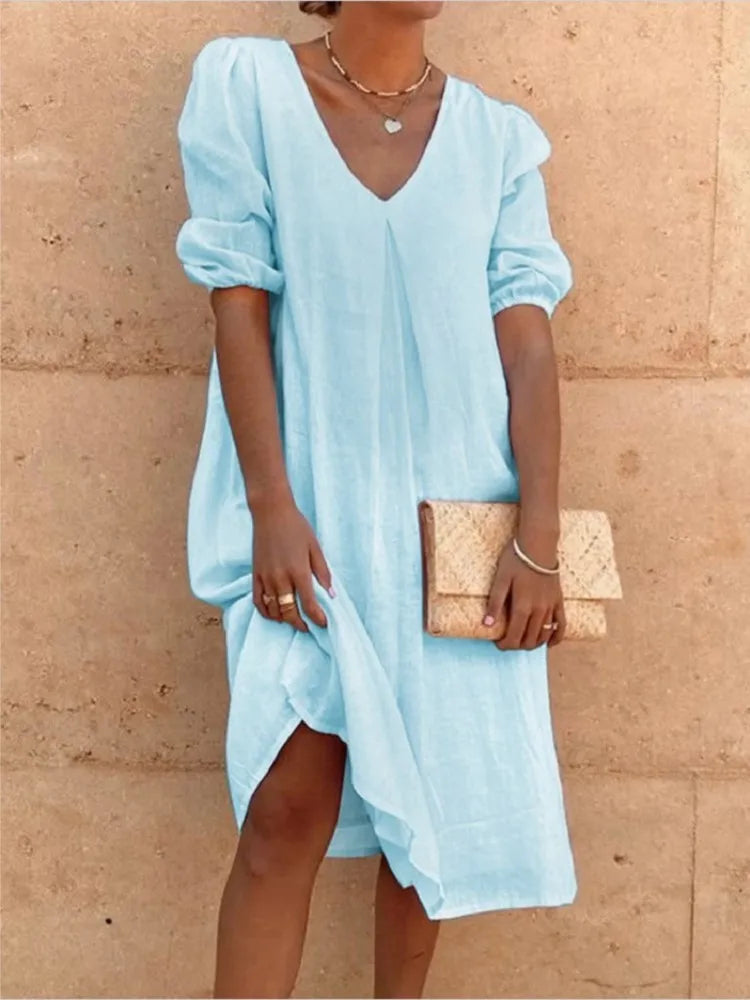 Elegantes Sommerkleid mit Häkelspitze und femininer A-Linie