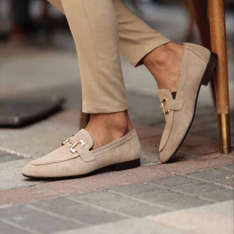 Herren-Wildleder-Loafer mit Horsebit-Detail