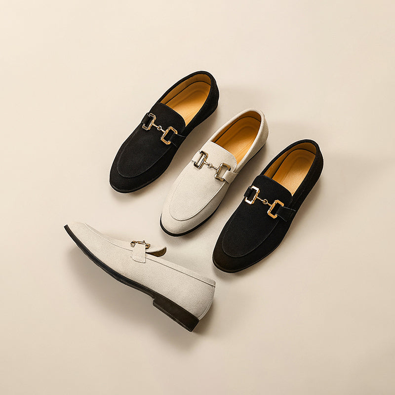 Herren-Wildleder-Loafer mit Horsebit-Detail