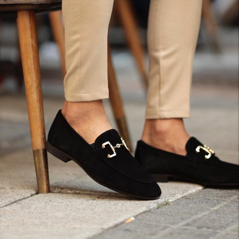 Herren-Wildleder-Loafer mit Horsebit-Detail