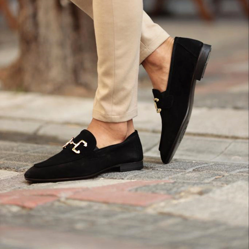 Herren-Wildleder-Loafer mit Horsebit-Detail