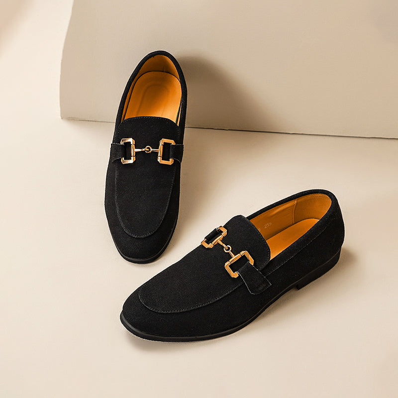 Herren-Wildleder-Loafer mit Horsebit-Detail