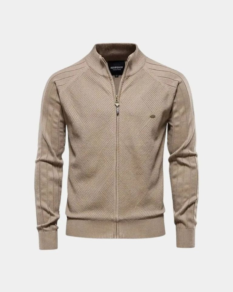Herren Eleganter Jacquard-Pullover mit Rippdetails
