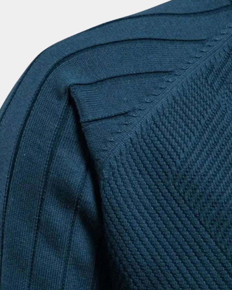 Herren Eleganter Jacquard-Pullover mit Rippdetails