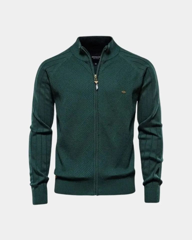 Herren Eleganter Jacquard-Pullover mit Rippdetails