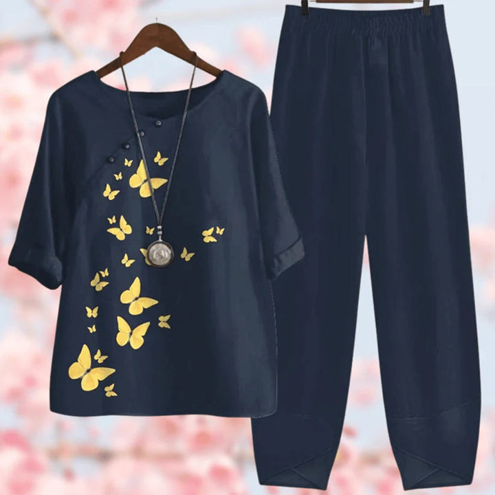 Zweiteiliges Set mit Vintage-Blumenmuster