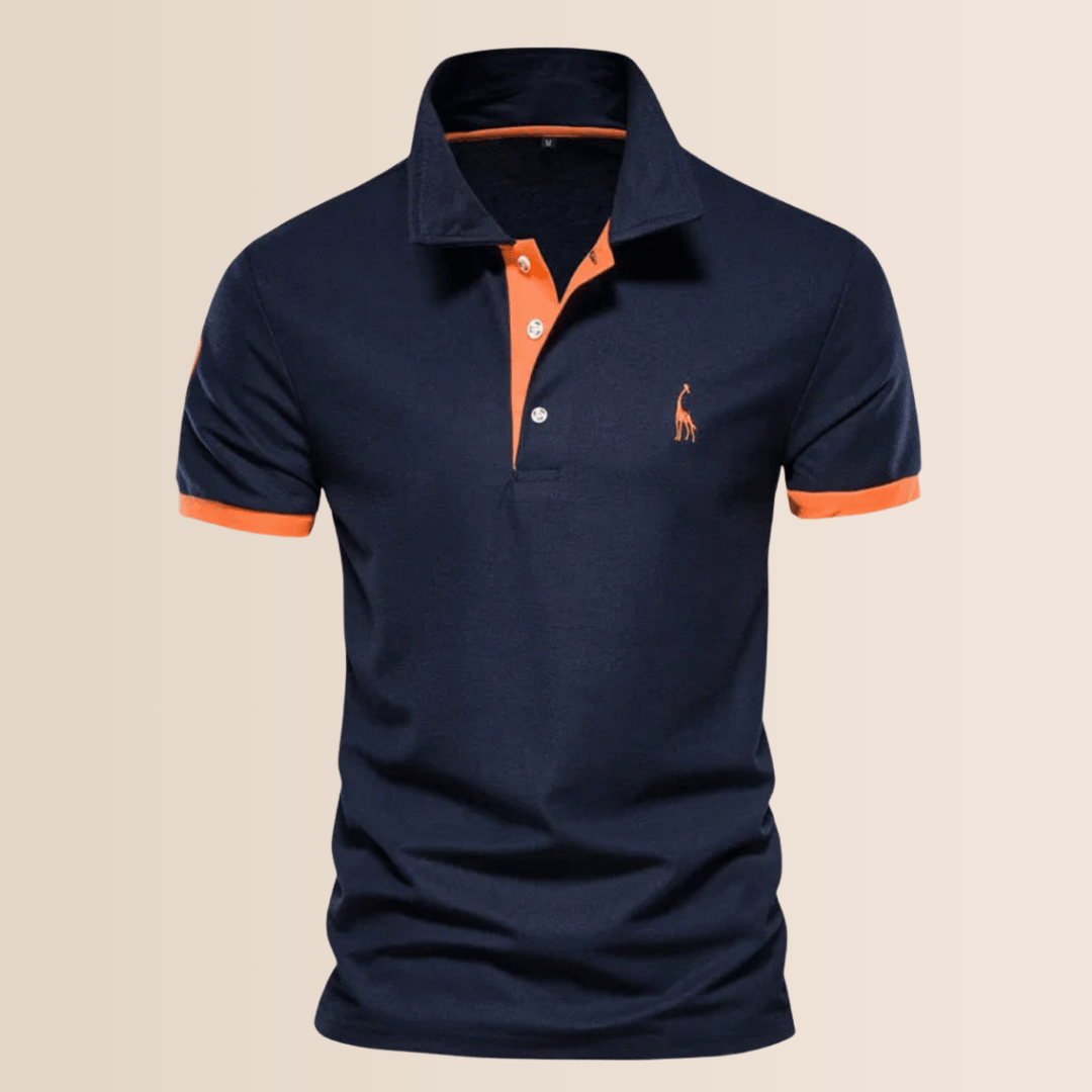 Herren-Poloshirt aus Baumwolle mit Stehkragen