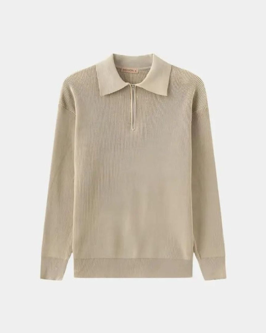 Herren Eleganter Zip-Polo-Pullover