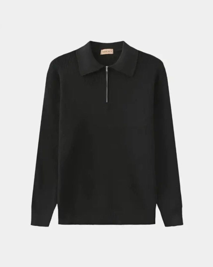 Herren Eleganter Zip-Polo-Pullover
