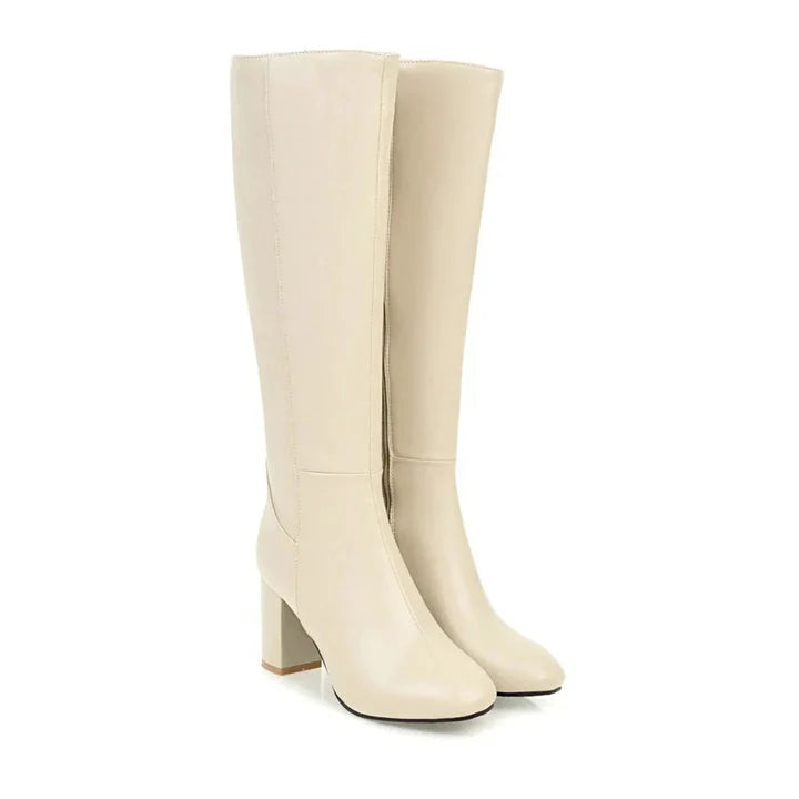 Elegante Stiefel mit Absatz und Reißverschluss