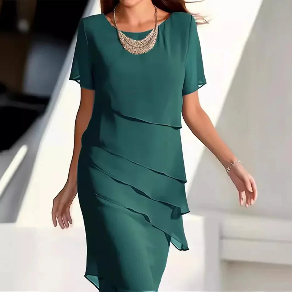 Luxuriöse Chiffon-Midikleid für Damen