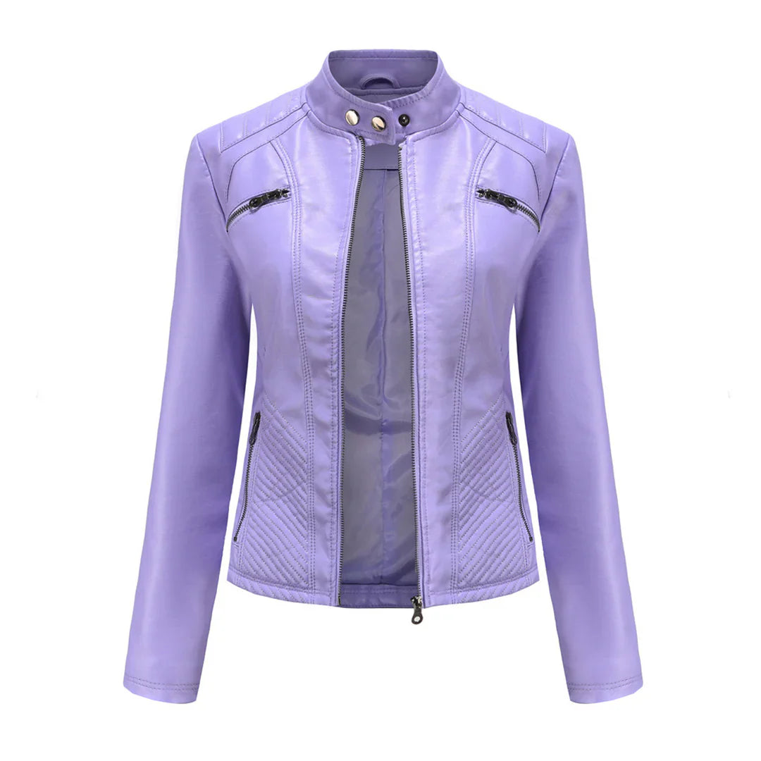 Stilvolle Damen-Lederjacke im Biker-Stil