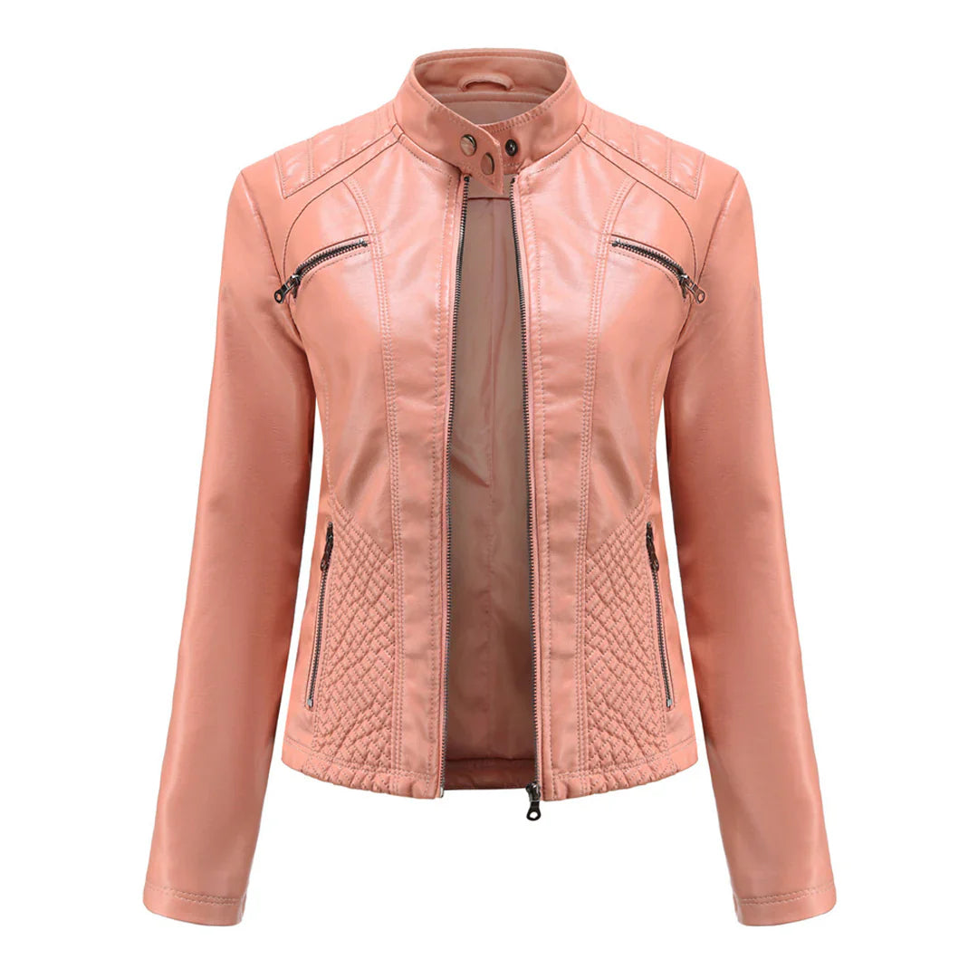 Stilvolle Damen-Lederjacke im Biker-Stil
