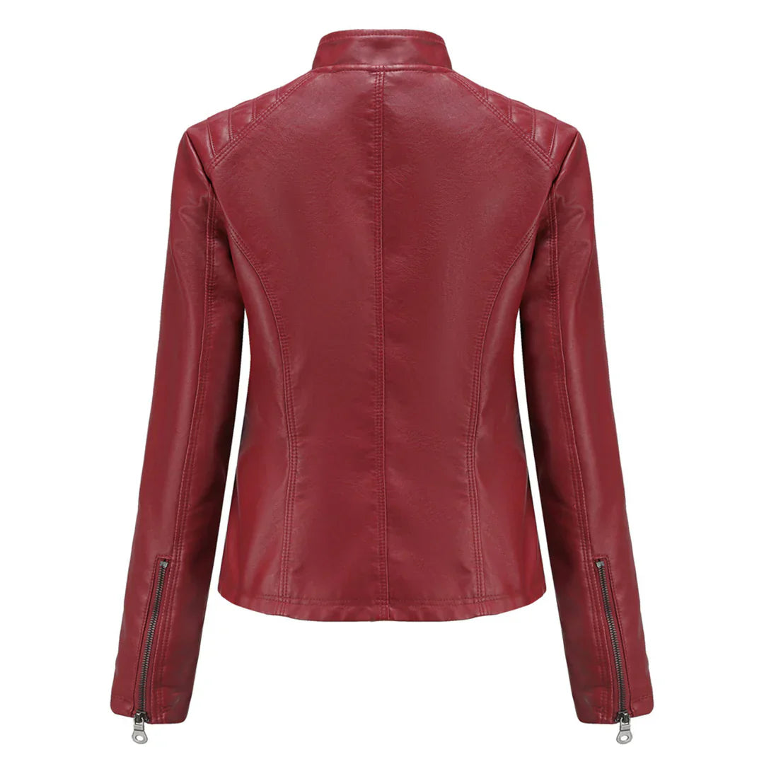 Stylische Damenjacke aus Kunstleder im klassischen Biker-Design