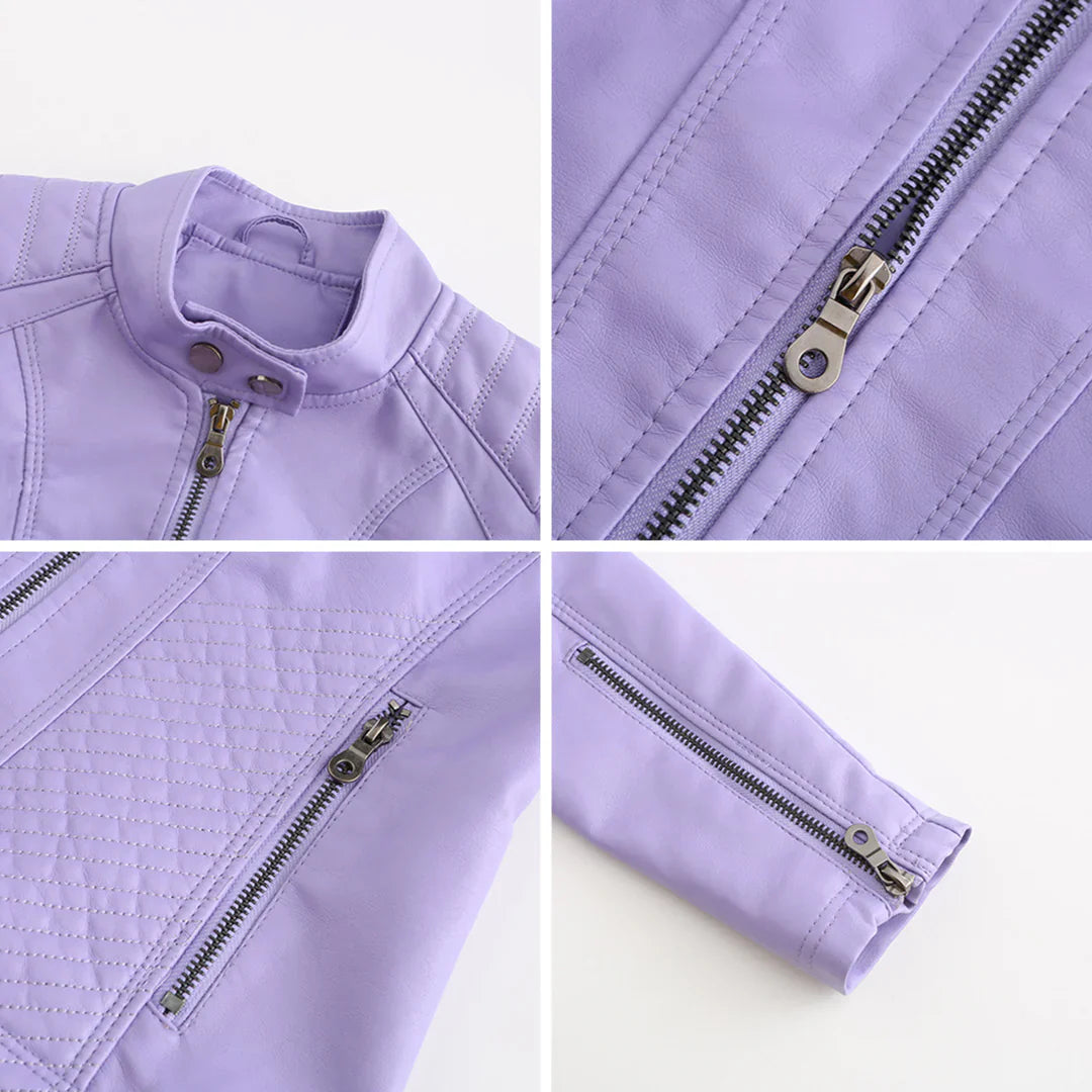 Stilvolle Damen-Lederjacke im Biker-Stil