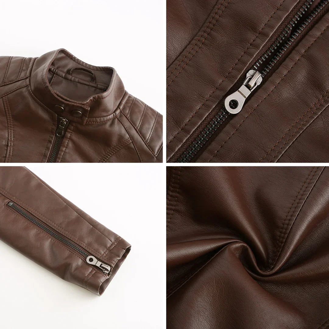 Stylische Damenjacke aus Kunstleder im klassischen Biker-Design