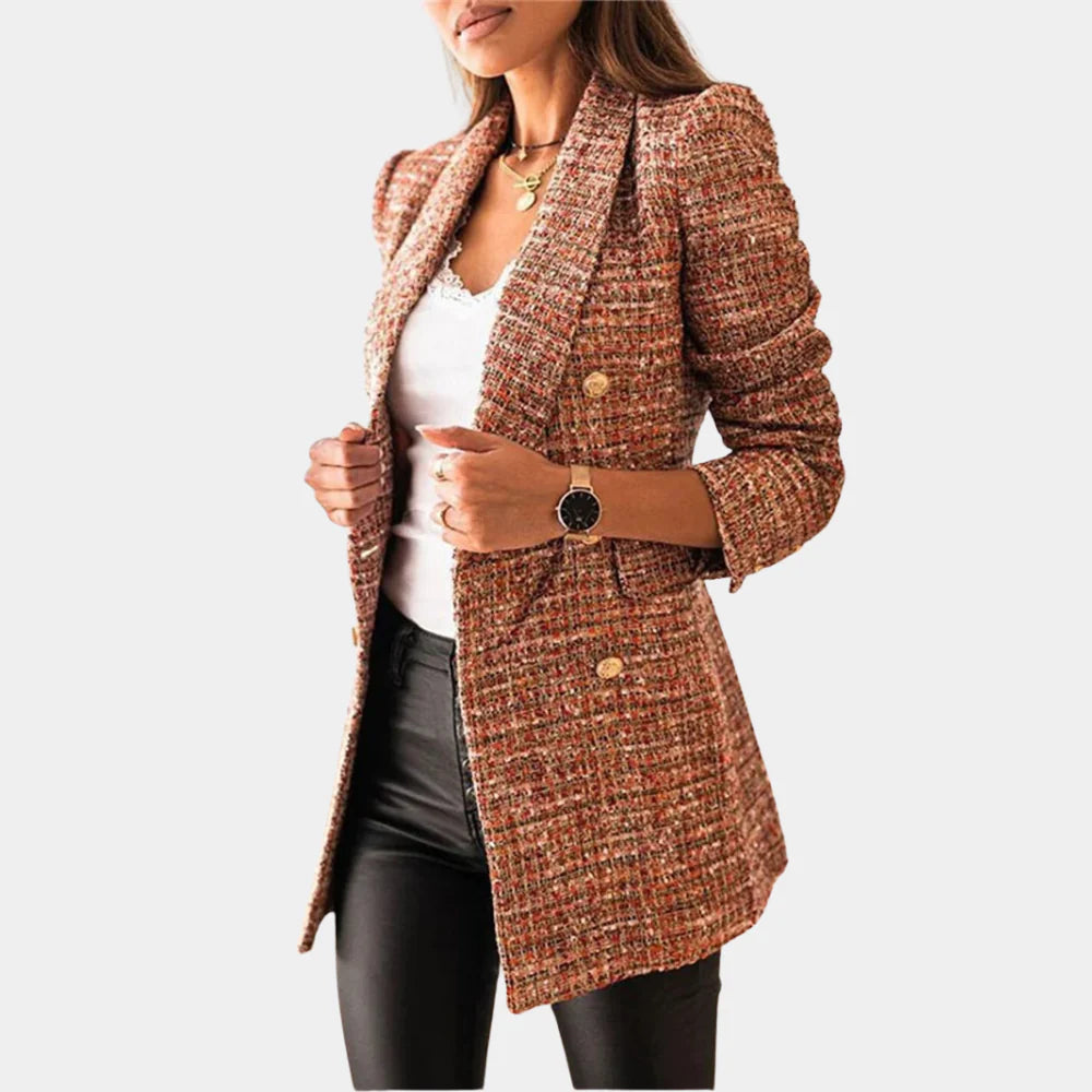 Stylischer Damen Blazer mit klassischem Karomuster