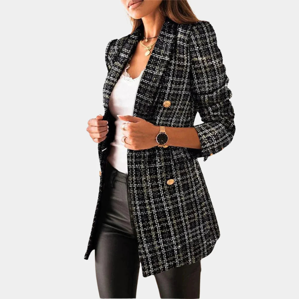 Stylischer Damen Blazer mit klassischem Karomuster