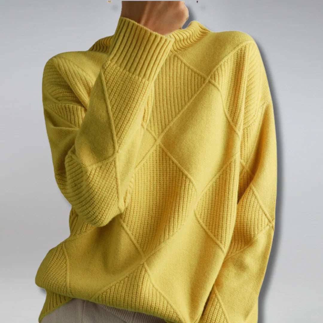 Klassischer Damen-Wolle Rollkragenpullover