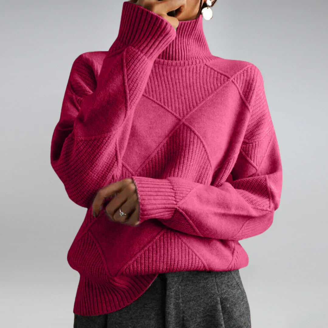 Klassischer Damen-Wolle Rollkragenpullover