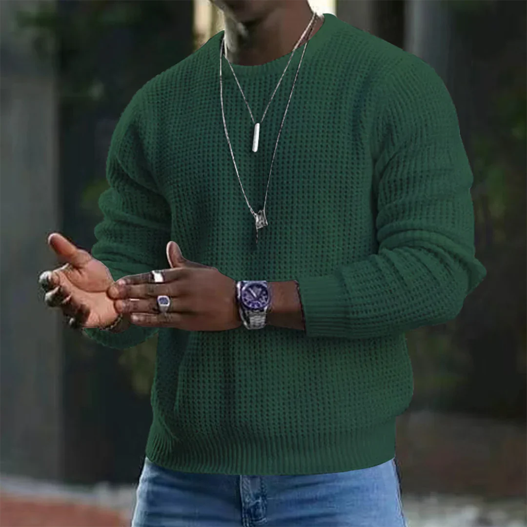 Bequemer Waffelstrickpullover für Herren