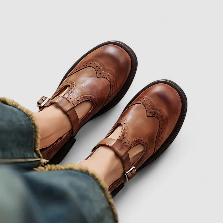 Damen Elegante Vintage Mary-Jane-Schuhe