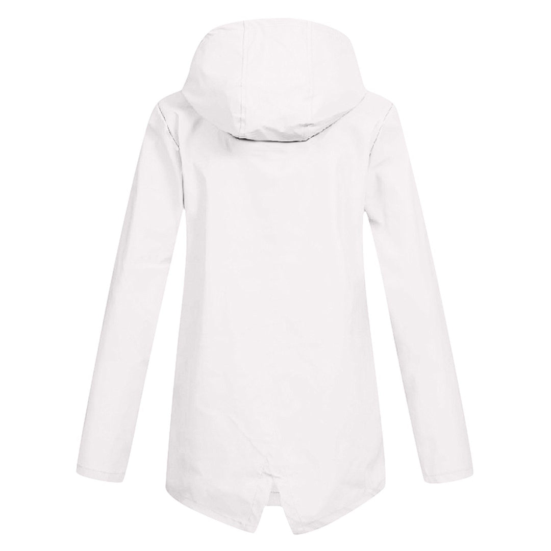 Wasserdichte Damen-Mittellange Jacke mit Reißverschluss
