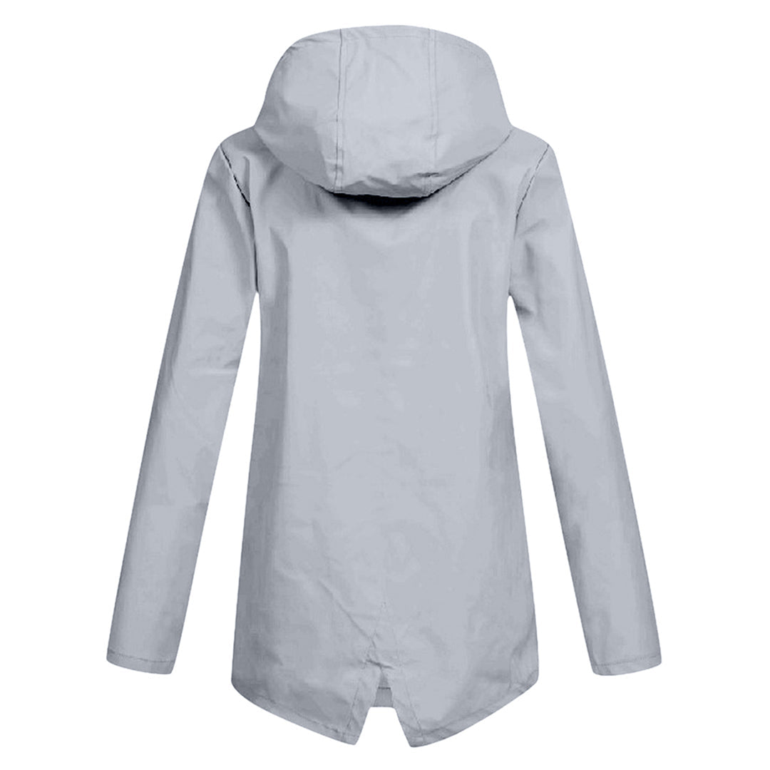 Wasserdichte Damen-Mittellange Jacke mit Reißverschluss