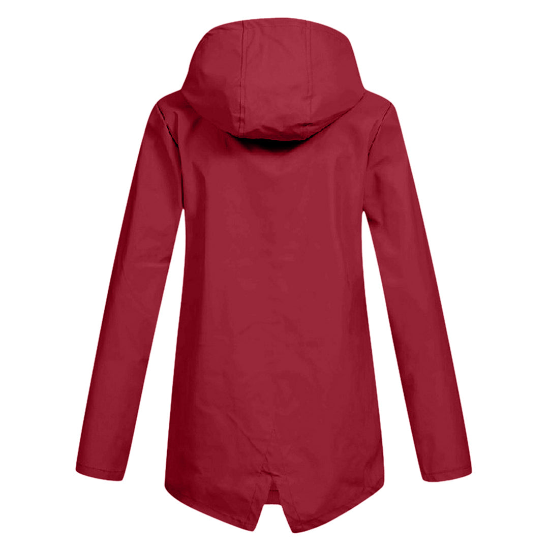 Wasserabweisende Damen Jacke mit Reißverschluss und Kapuze