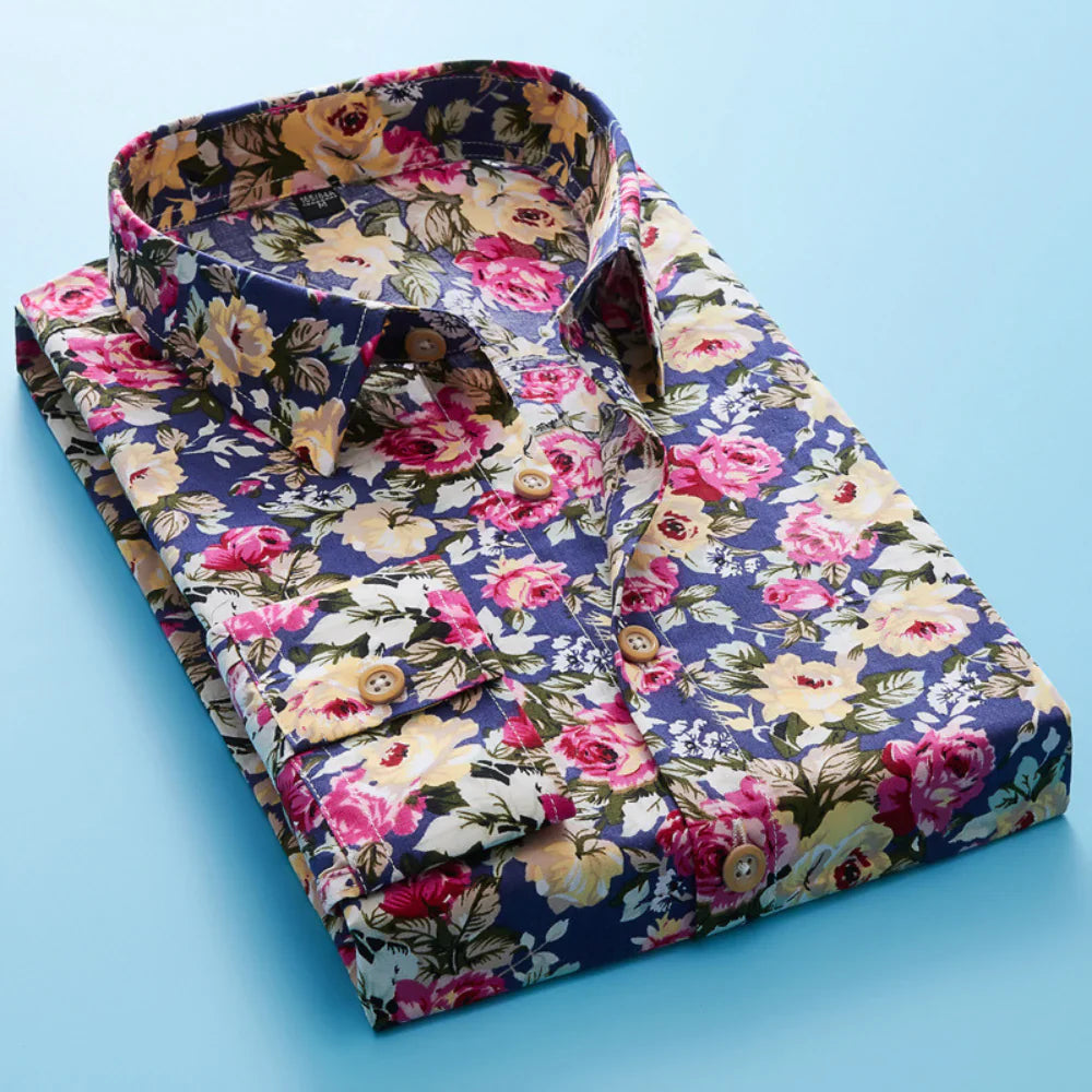 Trendiges Herren Hemd mit Blumenmuster