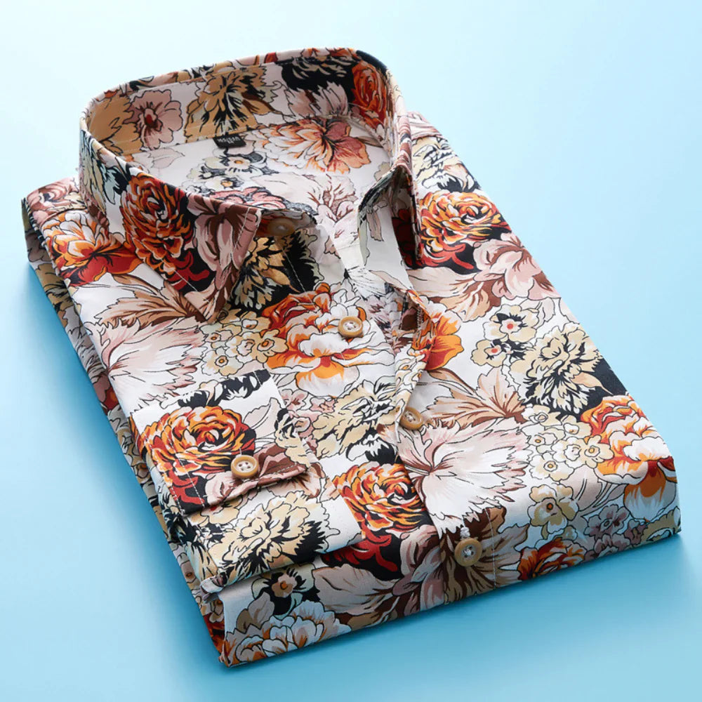 Trendiges Herren Hemd mit Blumenmuster