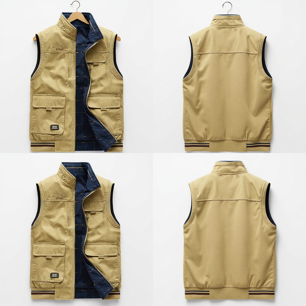 Herren Elegante Utility Weste aus Baumwolle