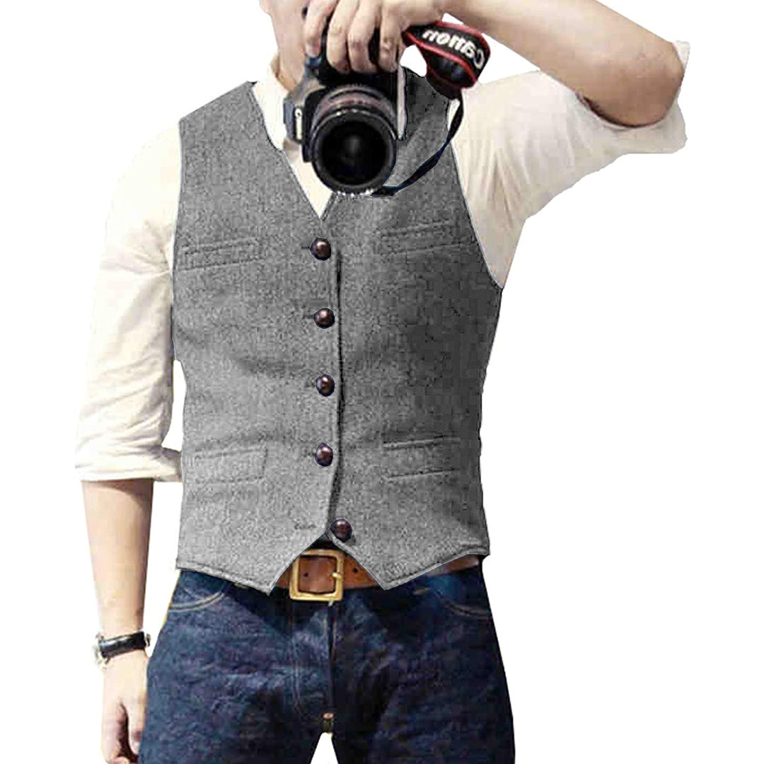 Vielseitiges Herren-Denim-Gilet im klassischen Stil