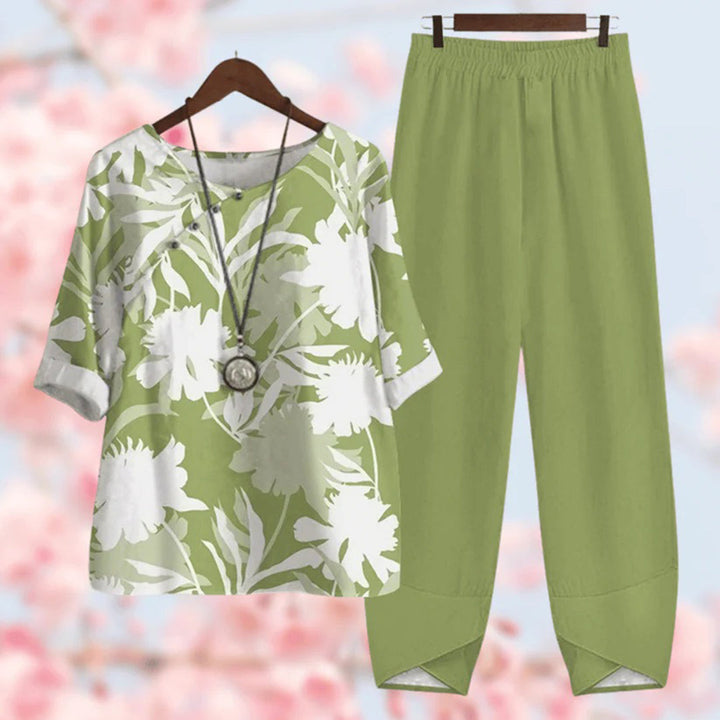 Zweiteiliges Set mit Vintage-Blumenmuster