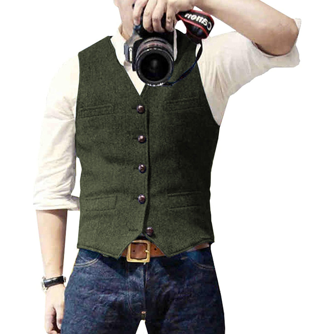 Vielseitiges Herren-Denim-Gilet im klassischen Stil