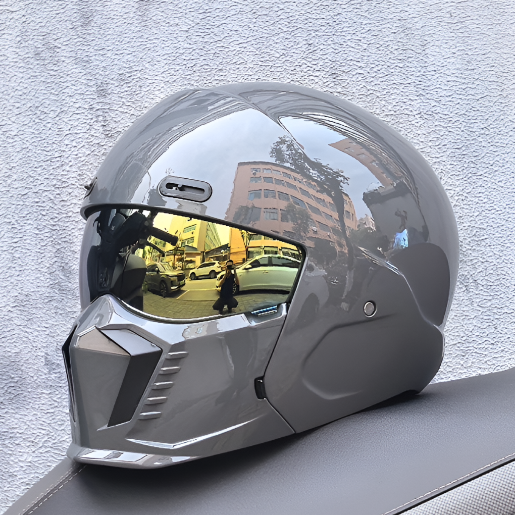 Motorradhelm im Retro-Look mit Visier