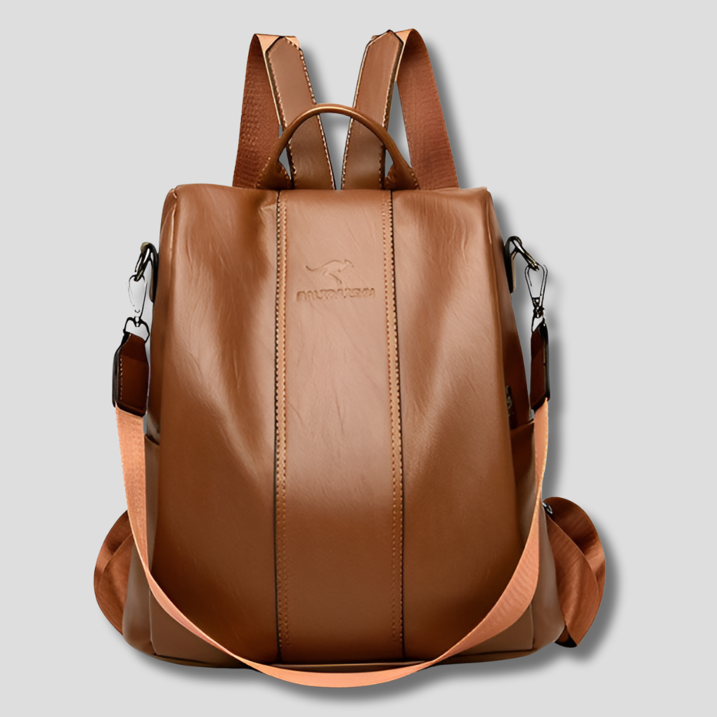 Diebstahlsicherer Lederrucksack für stilvolle Frauen