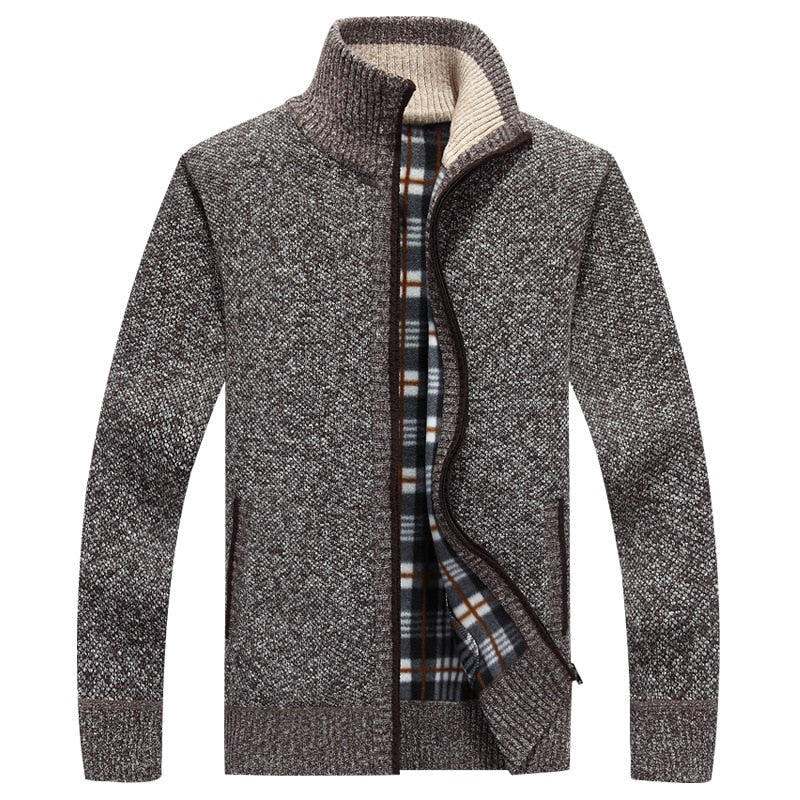 Herren Strickpullover mit Reißverschluss und Kapuze