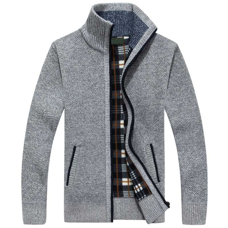 Herren Strickpullover mit Reißverschluss und Kapuze