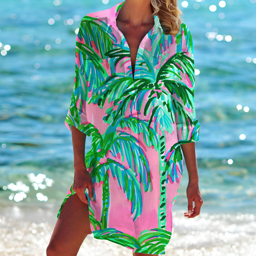 Kurzes Boho-Kleid aus fließendem, leichtem Stoff für Damen
