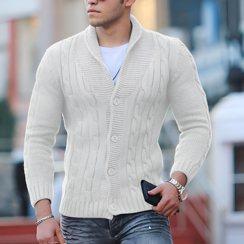 Warmer, klassischer Herren-Strickcardigan