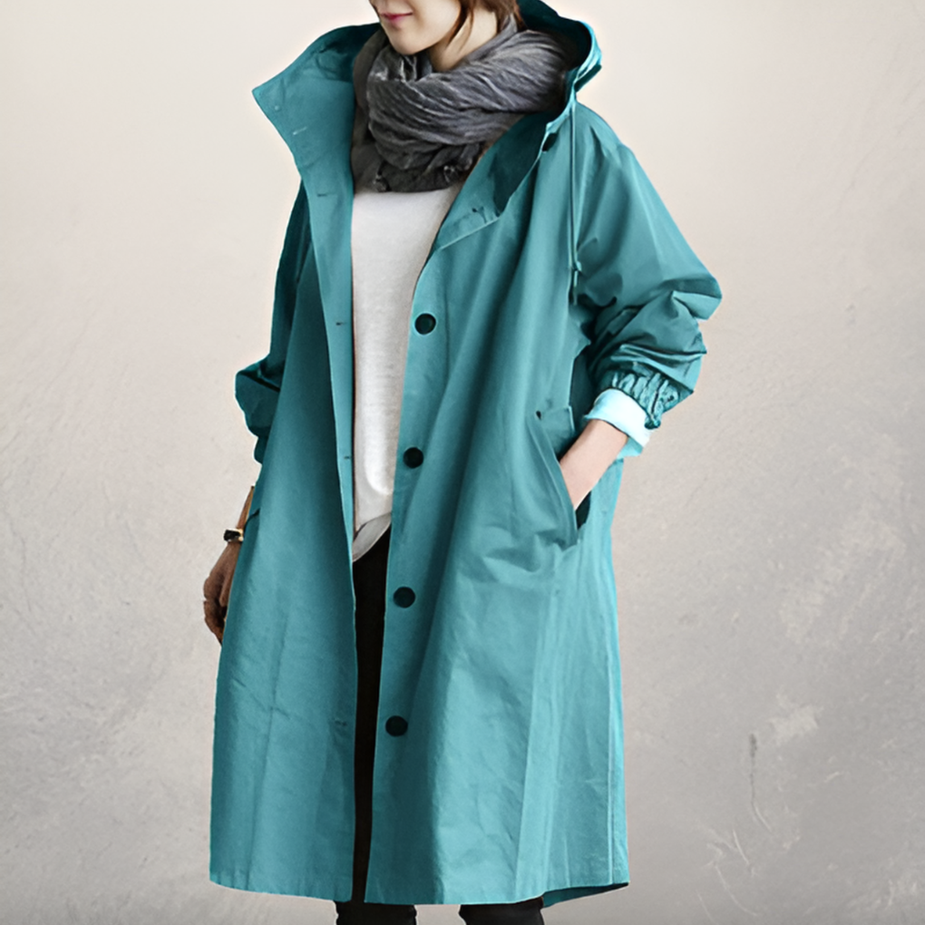 Klassischer Trenchcoat mit Kapuze