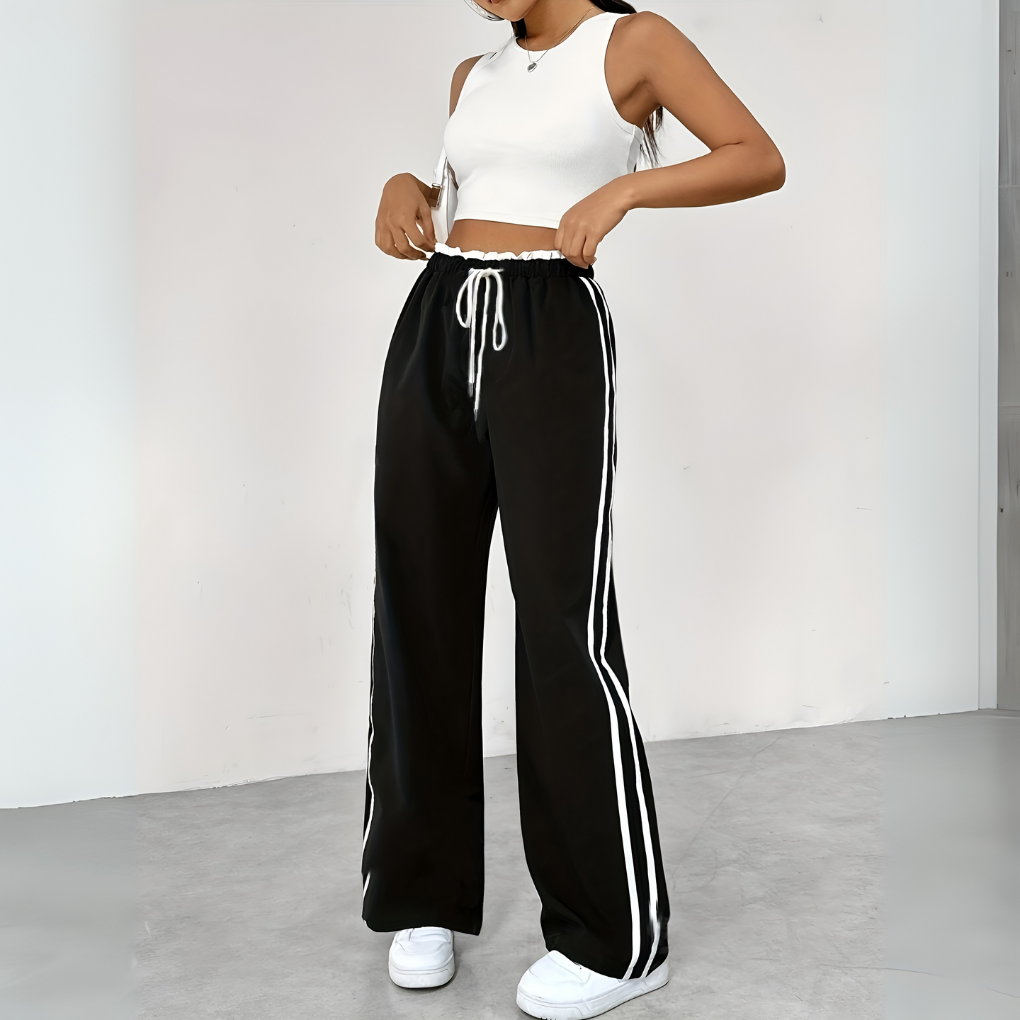 Trendy Sportliche Wide-Leg-Hose