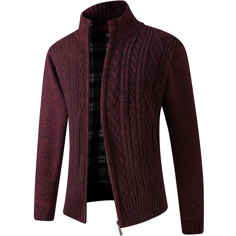 Herren Strickpullover mit Reißverschluss und Kapuze
